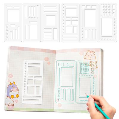 3-Pack Stencils Drafting Tools with Dot Grid Templates Planner Stencils Drawing Checklist Stencils for Journaling Checklists