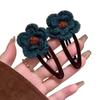 2Pcs yarn flower side hair clip for women, suitable for wispy bangs, a holiday gift.