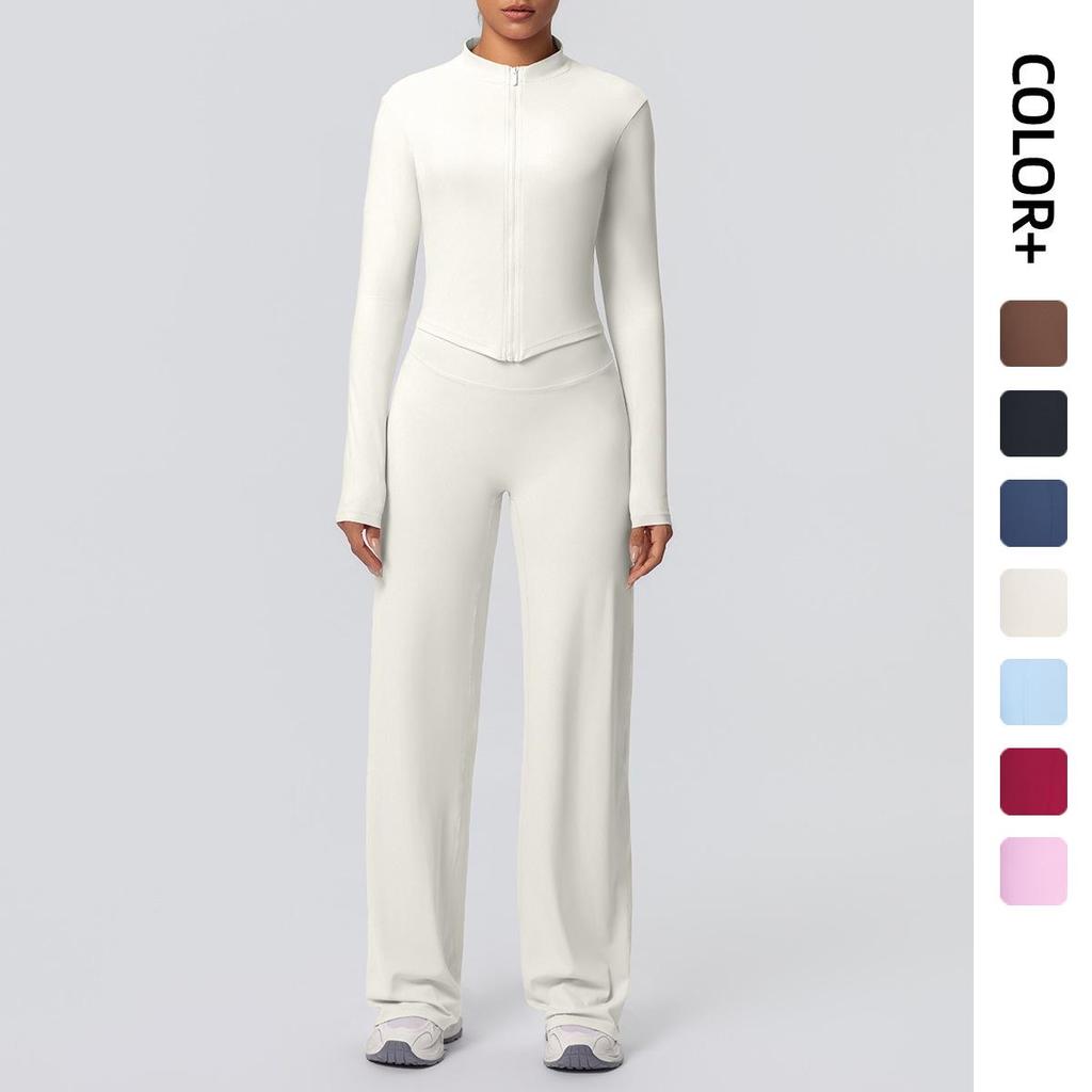 Cross-border Sports Slimming Jacket & High-Waist Yoga Pants Set