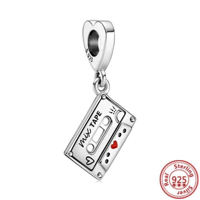 925 Silver Love Collection Beaded Pendant Charm Accessory Bracelet Women 'S Diy Jewelry