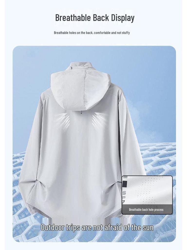 Ice Silk Sun Protection Jacket for Couples - Detachable, Cooling, UV Protection, Breathable