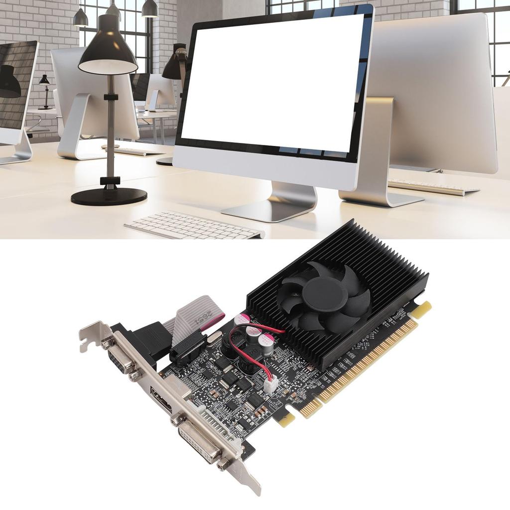 GT710 Graphics Card, 2GB DDR3 64-bit 1200MHz Desktop Graphics Card, Supports HDMI, DVI, VGA, PCIe 2.0 16X Slot, for Office PC DIY