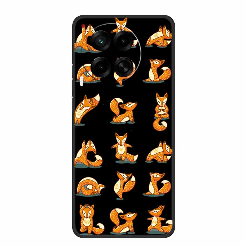Black Silicone Case For Tecno Camon 30 Premier Pro Case Cartoon Cat Soft Back Cover Case For Tecno Camon 30 S 30S Pro Phone Case