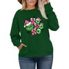 Women's Fashionable Casual Plus-Size Long Sleeve Pullover Printed Sweatshirt