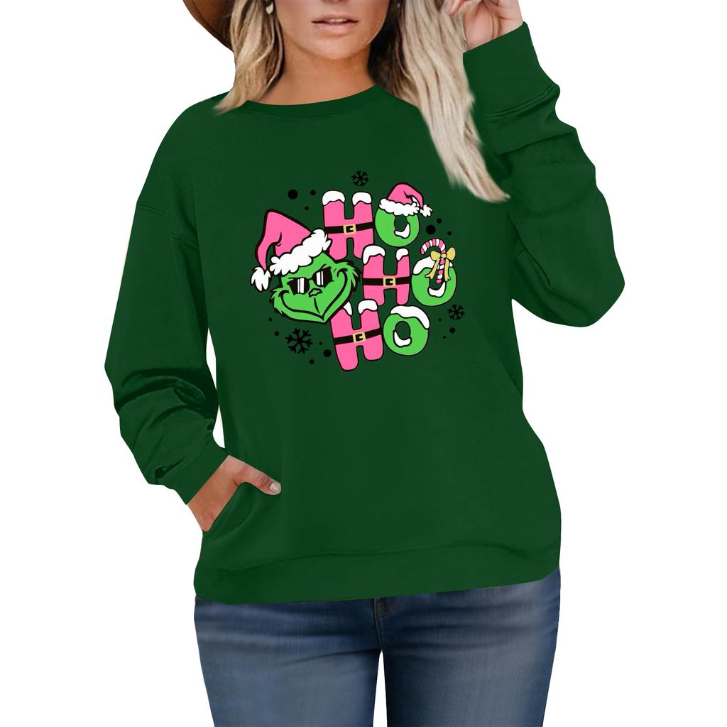 Women's Fashionable Casual Plus-Size Long Sleeve Pullover Printed Sweatshirt