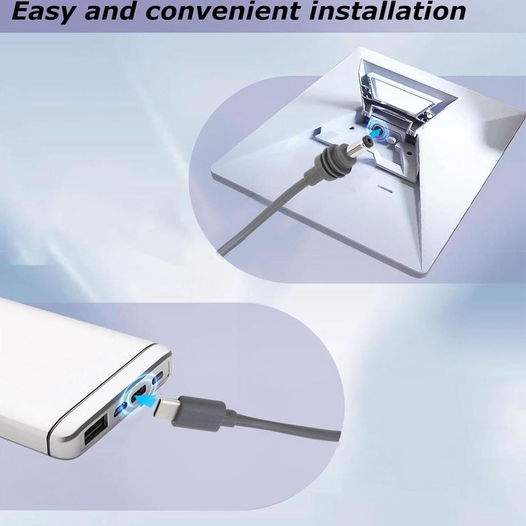 Mini Cable, Starlink Mini USB C To DC Power Cable Cord, DC To DC Power Cable, 2 In 1 USB Type C and DC Input, Compatible with 65W+ PD Power, IP68