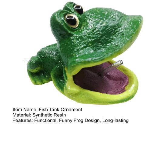 Aquarium Frog Air Bubbler Resin Frog Air Stone with Oxygenation Function Fish Tank Decor