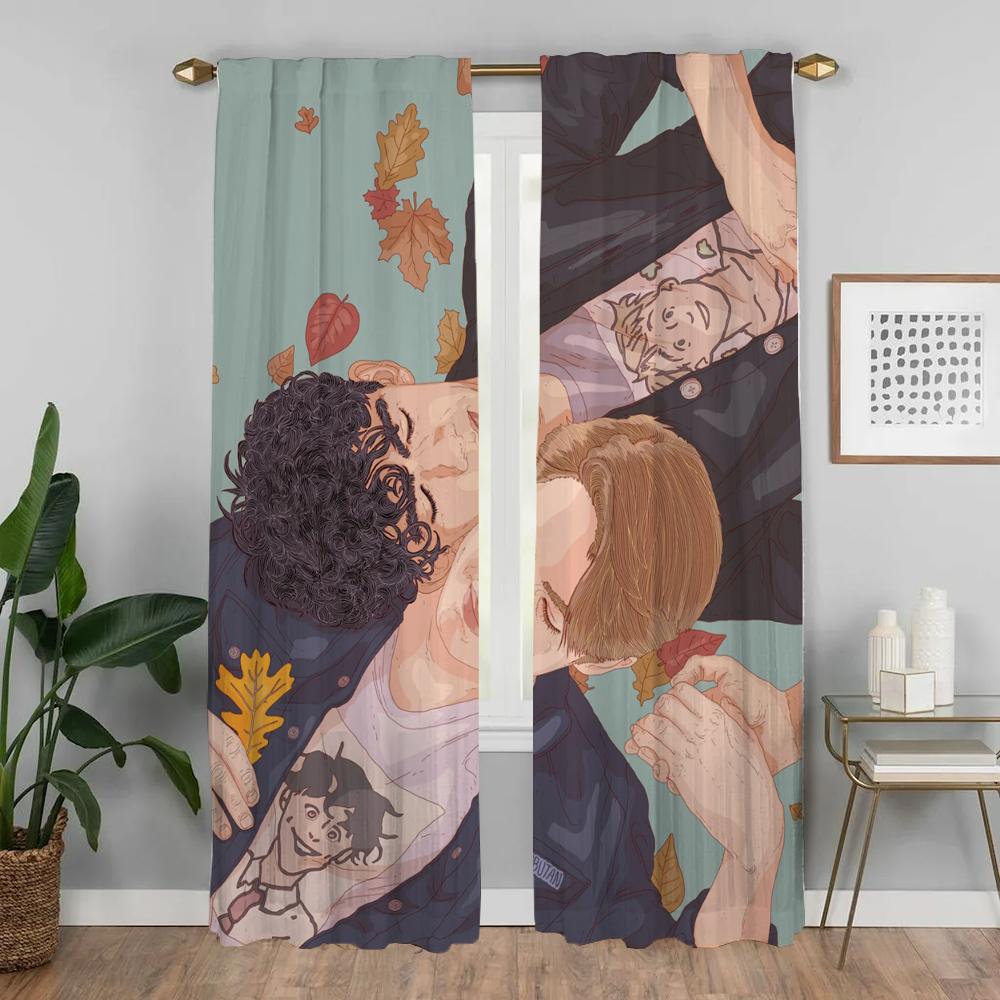 Tulle for Bedroom Heartstoppers Elegant Room Curtains 2 Pieces Partition Window Curtain Home Interior Curtains Shades Living