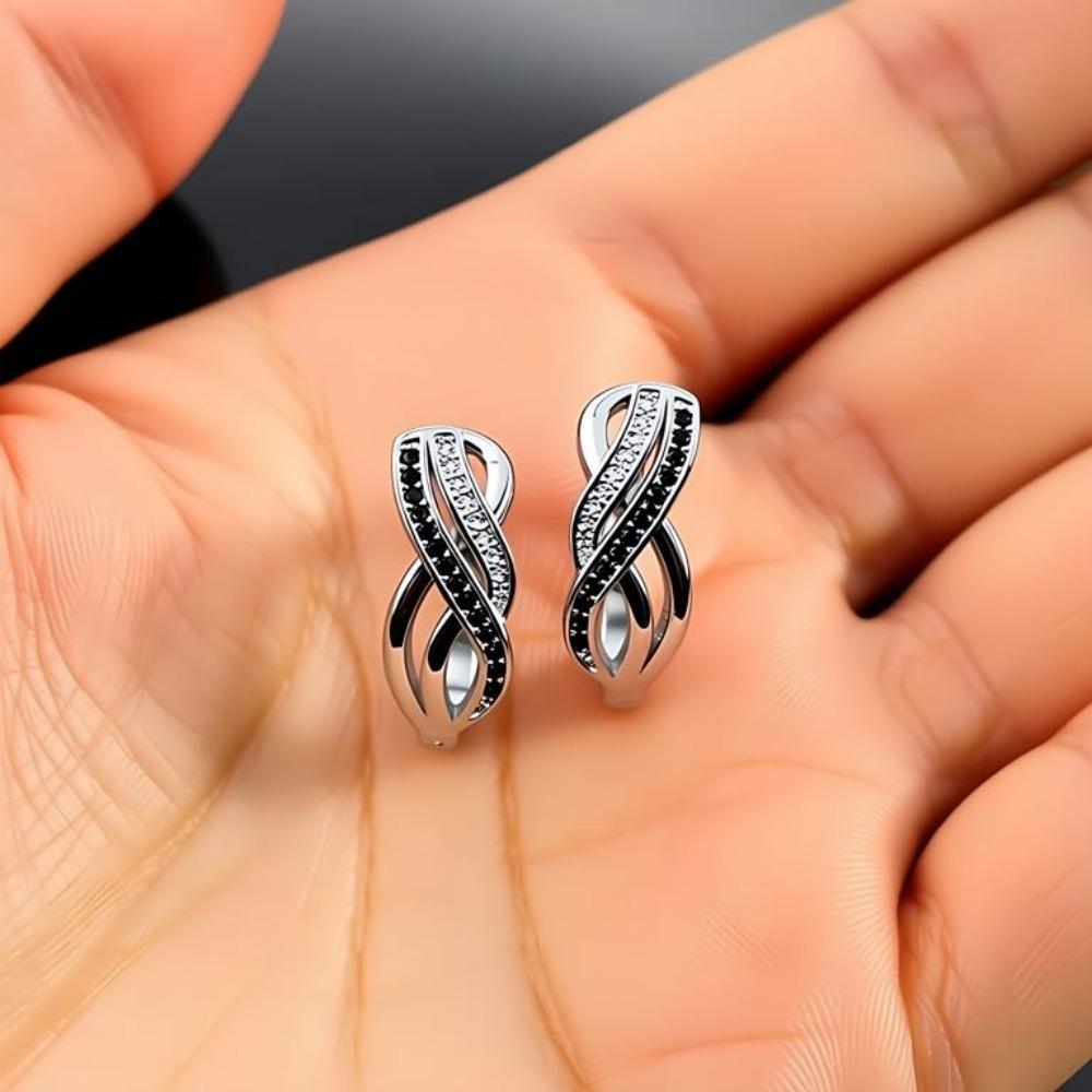 Black Awn Brincos de argola pretos femininos