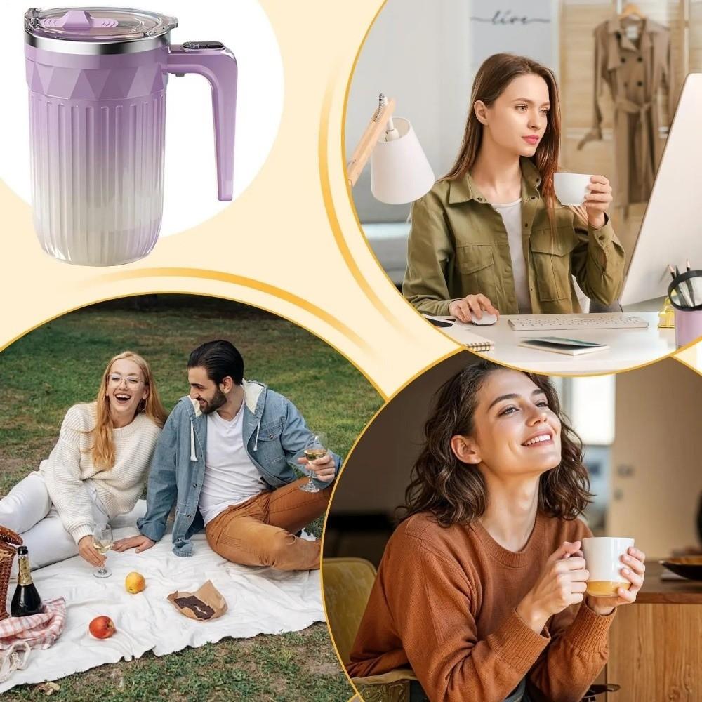Rechargeable Heating Mixer Cup 450ml Espresso Cup Creative Mocha Tea Mug  Afternoon Tea