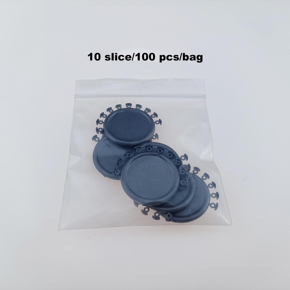 

Стоматологічні еластомерні лігатури Ортодонтичні еластичні гумки O-кільця з буферною подушечкою Використання для керамічних брекетів 100 шт. сірий