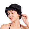 Bonnet de bain à volants pour femme Chapeau extensible avec protection pour les oreilles Protection pour cheveux longs