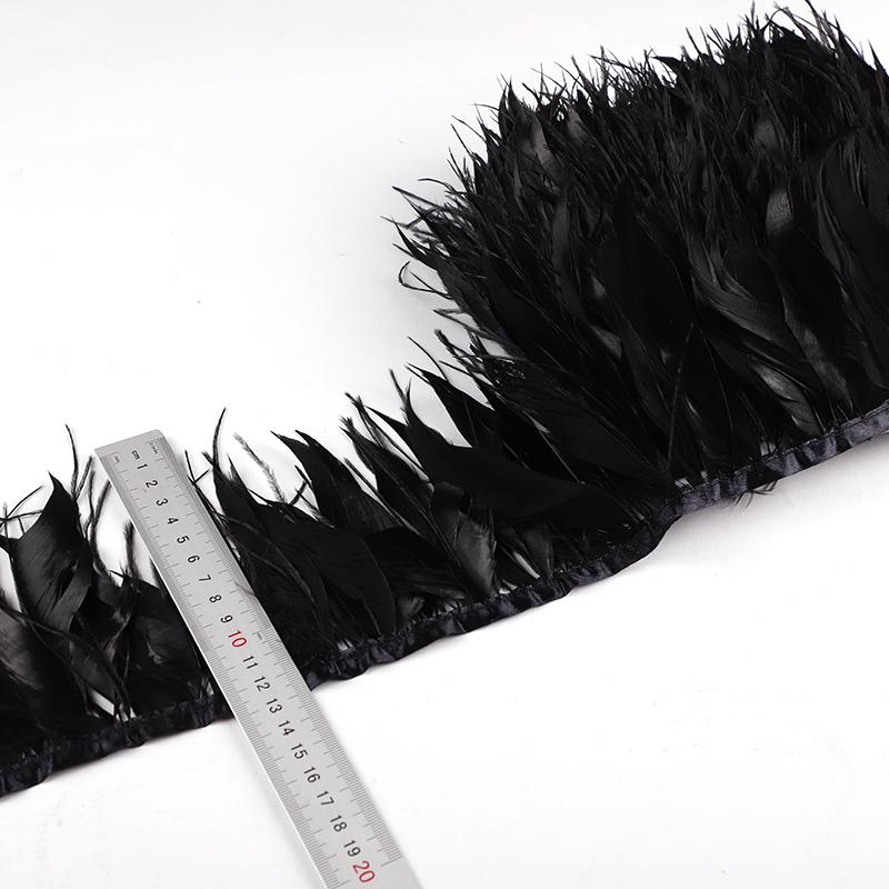 Feather New 50CM White Natural Goose Feather Ostrich Feather Ribbon Mix Ribbon Feathers Trim Fringe Clothing Sewing Decoration
