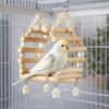Wooden Parrots Perches Toys Sturdy Exercise Playstand Chew Toys Bird Cage Swing  Bird Training