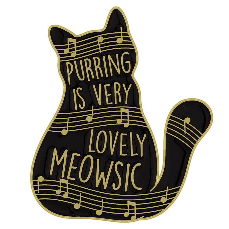 

Cartoon Black Cat Piano Note Alloy Brooch for Clothes/Bag