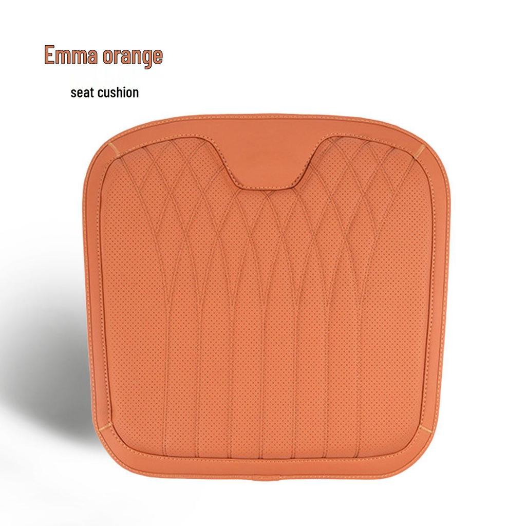 Poduszka lędźwiowa do samochodu ze skóry nappa - Uniwersalna poduszka na siedzenie z pianki memory na wszystkie pory roku