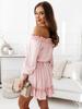 New Summer Women's Solid Color Sweet One-Shoulder Long Sleeve Slim Fit Dress