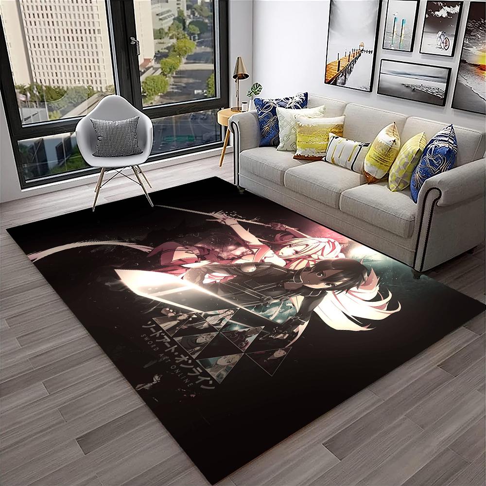 Sword Art Online SAO Novel Cartoon Carpet Rug for Home Living Room Bedroom Sofa Doormat Decor,kids Area Rug Non-slip Floor Mat