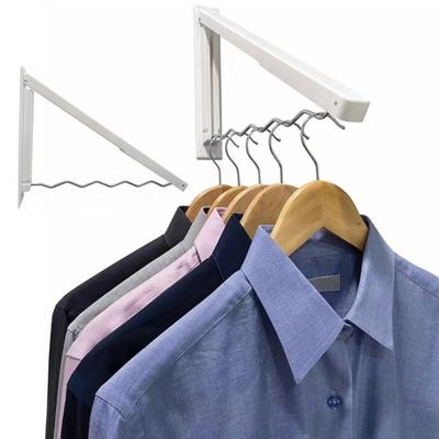 Folding Clothes Drying Rack Wall Mount Laundry Drying Hanger Wavy Design Space-Saving Easy Installation Clothes