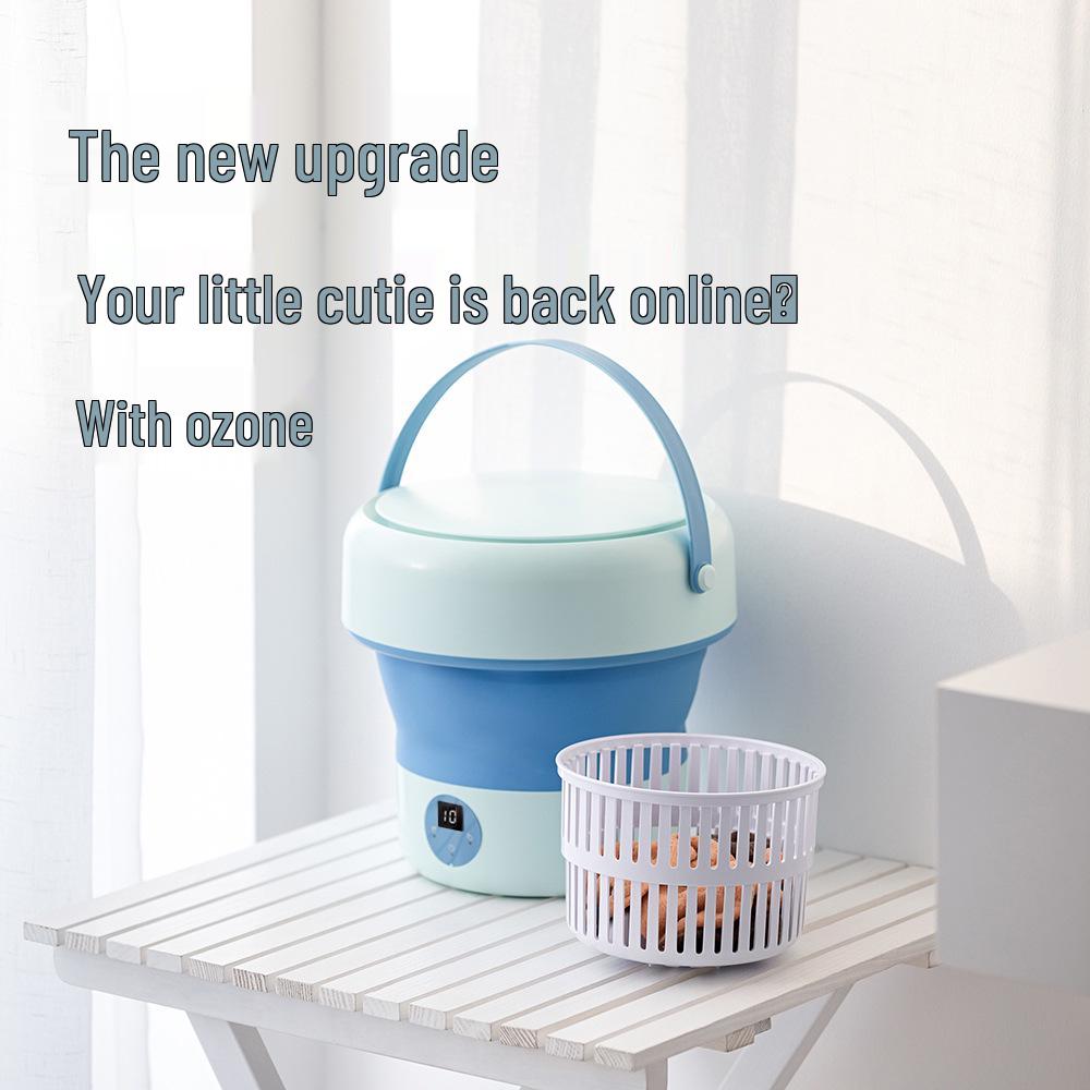 Compact Folding Mini Washing Machine for Students - Perfect for Underwear and Socks.