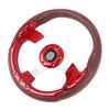 13in Universal Racing Steering Wheel Shockproof PU Leather Sport Style Steering Wheel for Vehicle with 6 Hole Hub