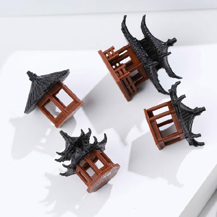 Miniature Pagoda Statues Artistic Chinese Cultural Building 3D Models Safe and Friendly to Nature Decoration