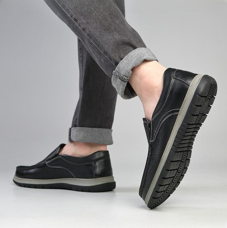 Men's Shoes Leather Casual Shoes Luxury Outdoor Male Loafers Business Formal Shoes Soft Sole Driving Shoe Handmade Slip On Flats