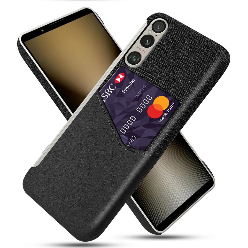 For Sony Xperia 1 VI Case Card Slot PC Phone Cover Cloth Texture