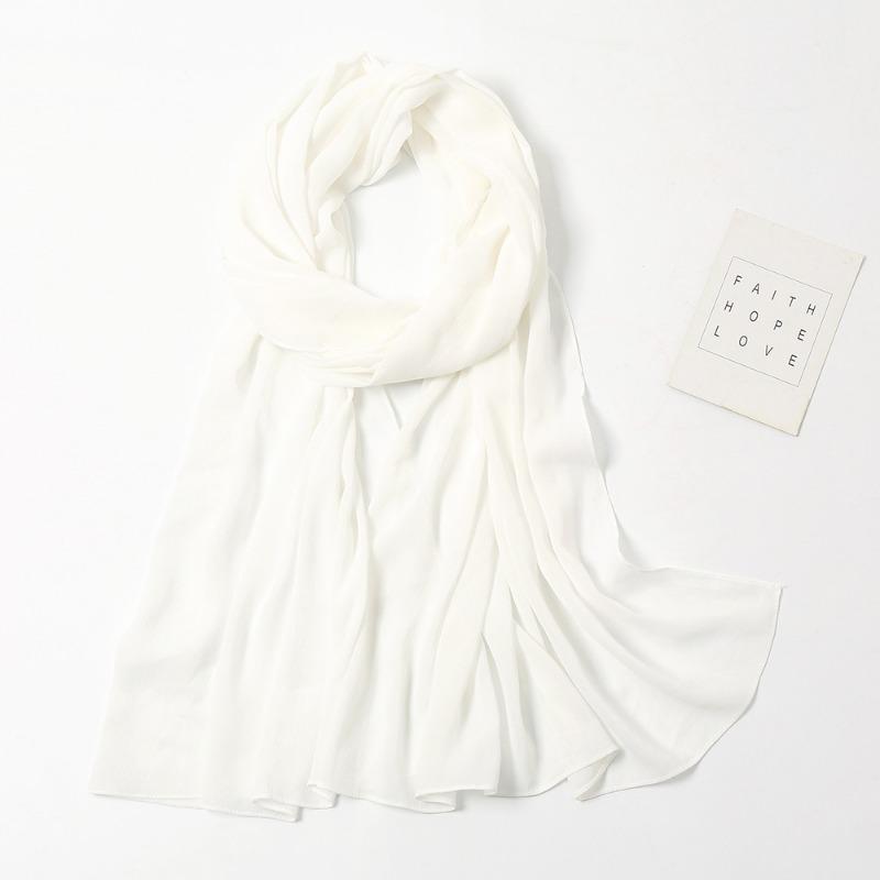 Monochrome natural wrinkled chiffon headscarf breathable pleated bag headscarf YW breathable sunscreen