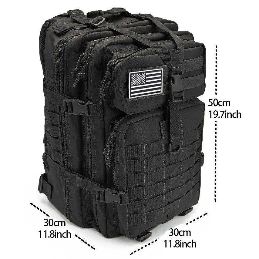 50L Man Tactical Backpacks Survival Traveling Bags Hking Outdoor 3P Assault Pack EDC Molle Pack For Trekking Hunting Bag