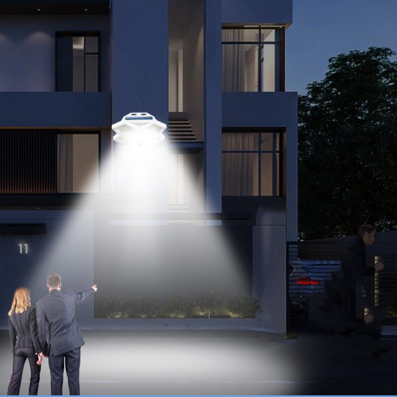 LED/COB Five Sided Solar Wall Lamp, Outdoor Human Body Induction Lamp, Household Courtyard Lamp, Road Fence Lighting Lamp