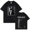 Camiseta Oversize Música Álbum Trilogy The Weeknd Moda Masculina Camiseta Unisex Casual Estética Camiseta de Manga Corta Streetwear