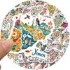 50PCS Maps In Cultural Symbols And Icons Sticker Wall Art INS Graffiti Laptop Skateboard Refrigerator Luggage Suitcase Stickers