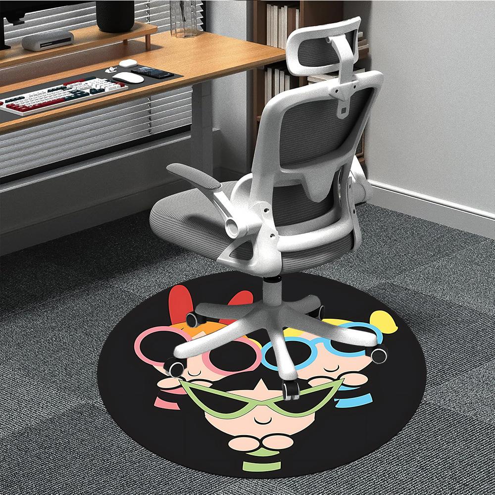 

1pc Powerpuff Girls Office Round Area Rug, Under Office Chairs Bedroom Living Room Home Decor, Room Decoa1022125 80cm by 80cm