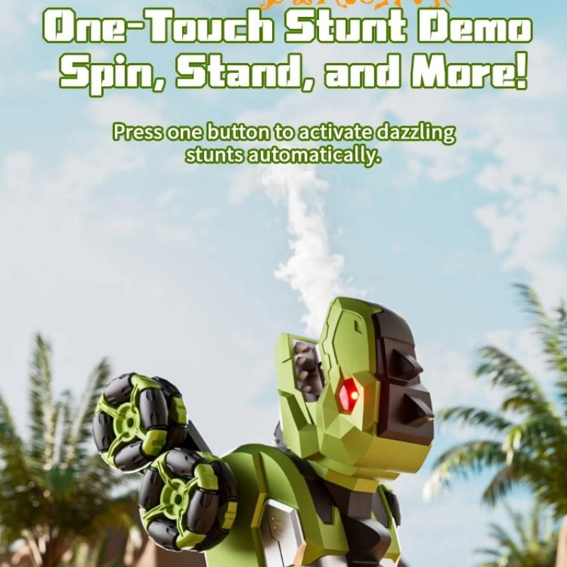2026 Multifunktionale Y12 Dinosaurier Fernbedienungsautos 8WD RC Stunt-/Gesten-Erkennung RC Drift-Auto mit LED-Licht und Sprühfunktion Elektrisches Kinderspielzeug Geschenke