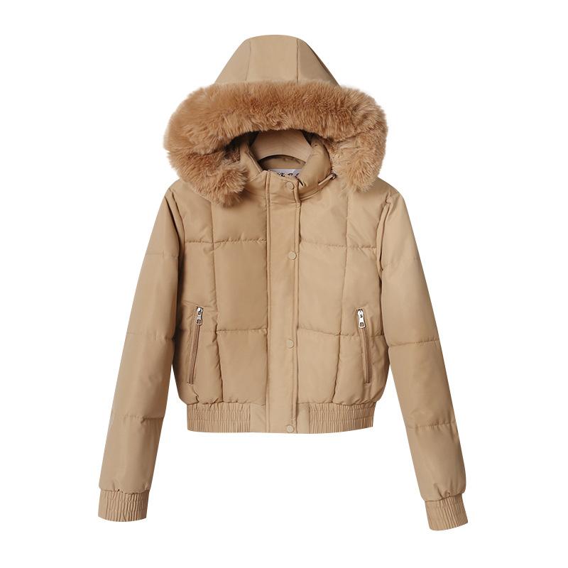 New Winter Korean Version Loose Thickened Hooded Padded Jacket Big Fur Collar Bread Jacket