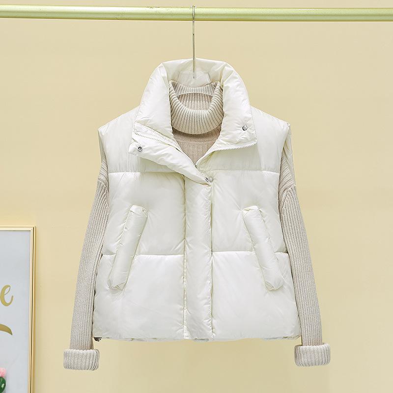 

Новый осенне-зимний женский модный жилет из хлопка, свободный и универсальный жилет из хлопка для верхней одежды L