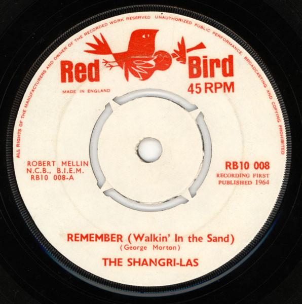 7inch Record SHANGRI-LAS - Remember (Walkin' In The Sand) / It RB10008 RED BIRD 1964 UK Pop Used
