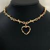 Liten tråd Brambles Iron Heart Choker Halsband Kvinnor Hip-hop Gotisk Punk Style Taggtråd Små taggar Kedja Choker Gåvor