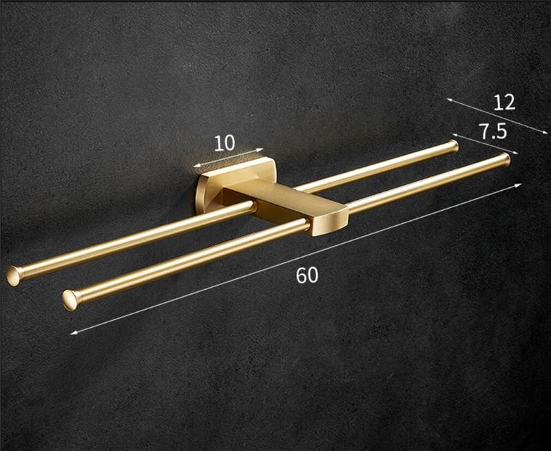 Brushed Gold Bathroom Accessories Towel Rack,Paper Holder Toilet Brush Holder,Towel Ranger,Hooks Brass  Bath Hardware