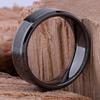 Fashion  Men Stainless Steel Rings Inlaid Black Carbon Fiber Rings for Men Women Wedding Engagement Party Jewelry Gifts