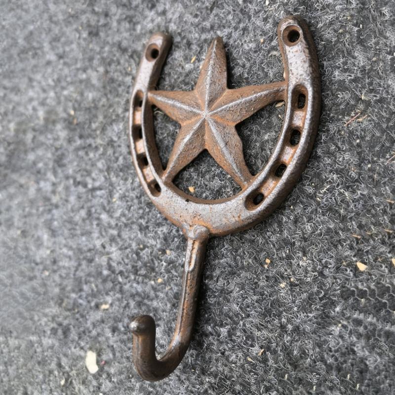 Western Styles Metal Star Wall Hook For Keys Hats And Decors Durable Iron Materials Rusts Resistant Strong Wall Hanger B03E
