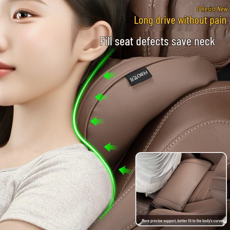 Car Neck Protection Pillow Headrest—Compatible with Maybach, BMW, Tesla; Lumbar Support, Seat Backrest