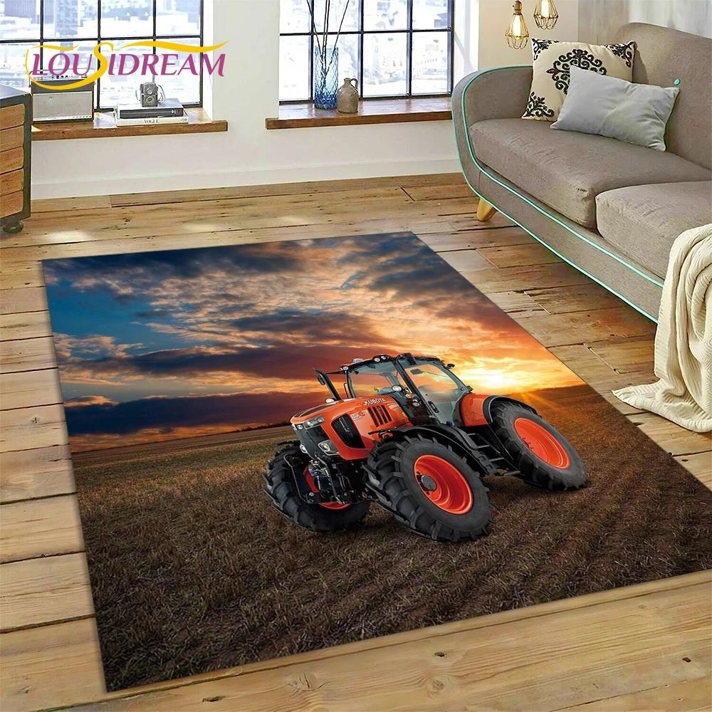 Retro Tractor Car 3D Truck Rug Carpet for Living Room Bedroom Home Decor,Floor Mat Non-slip Decoration for Sofa Doormat Kid Gift