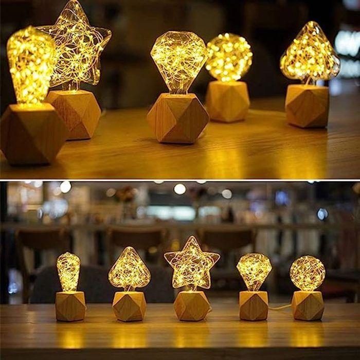 Lampadina LED E27 - NETTLIFE - 2200K 2W - Vetro & metallo - Attacco E27 - Forma a diamante decorativa