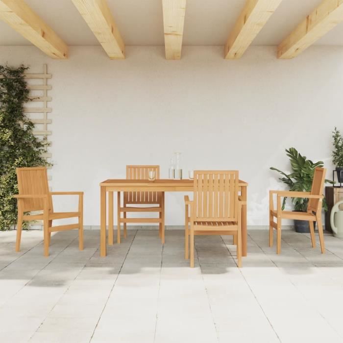 VidaXL Ensemble à dîner de jardin 5 pcs Bois de teck massif 3157915