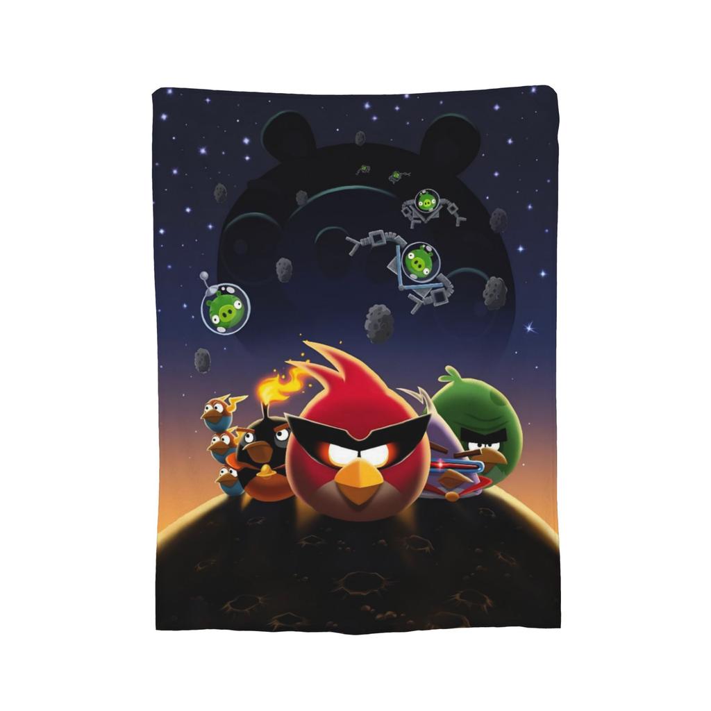 A-Angry Anime B-Birds Games Red Fleece Throw Blankets Blanket for Bedding Car Super Warm Bedspread,