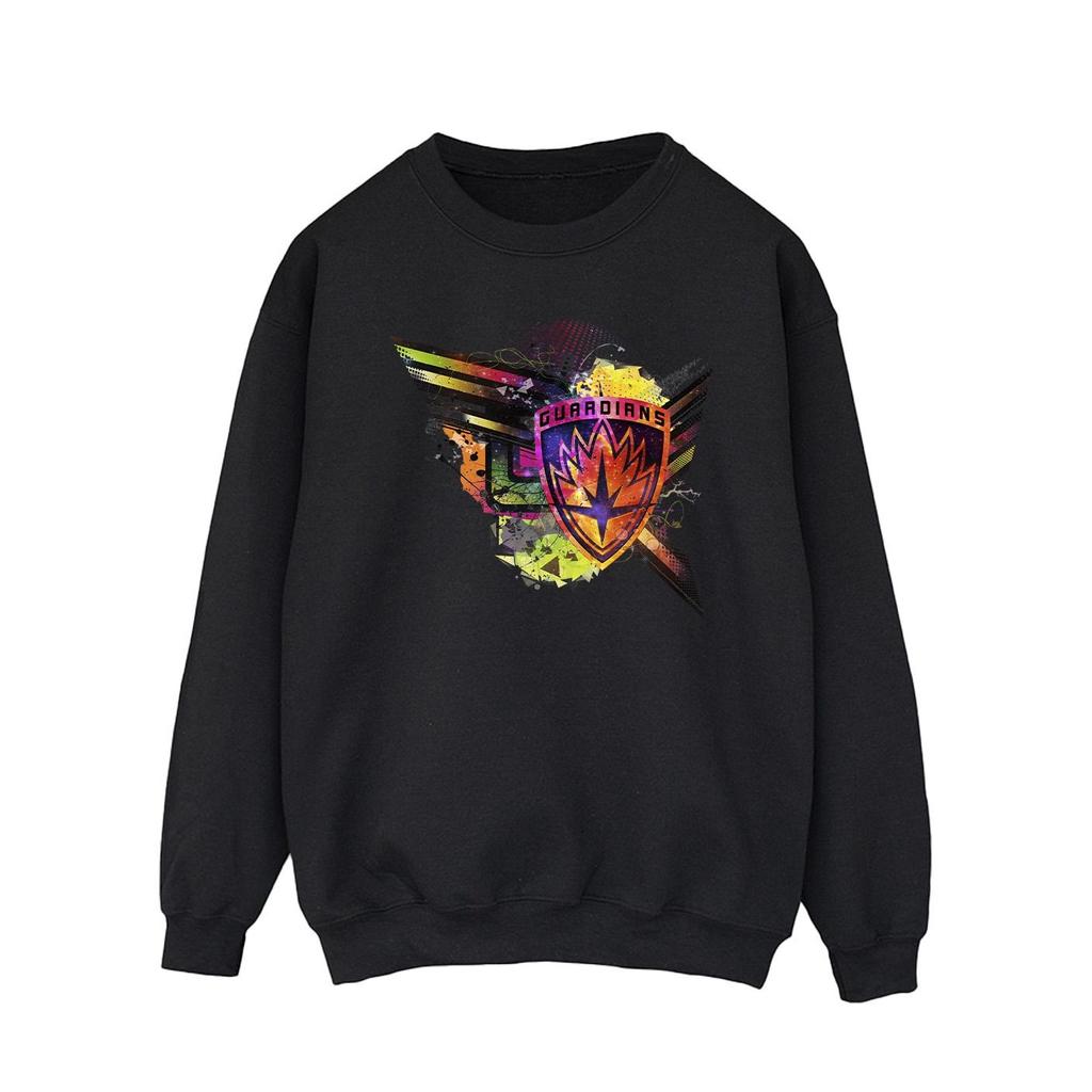 Marvel Mens Guardians Of The Galaxy Abstract Shield Chest Sweatshirt