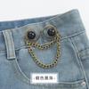 4pcs Pearl Chain Button Pins for Loose Jeans No Sew Pant Waist Tightener Adjustable Button Waistband Tightener Clips for Women