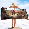 Oversized Beach Towel Cartoon House Extra Large Big Pool Travel Soft Towel Blanket Sand Free Swim Pool Traveling on Vacation